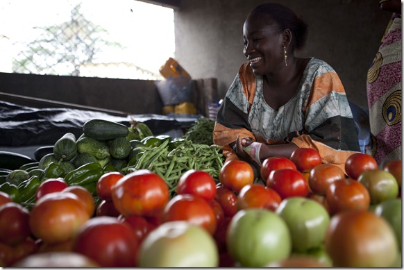 Woman with vegetables