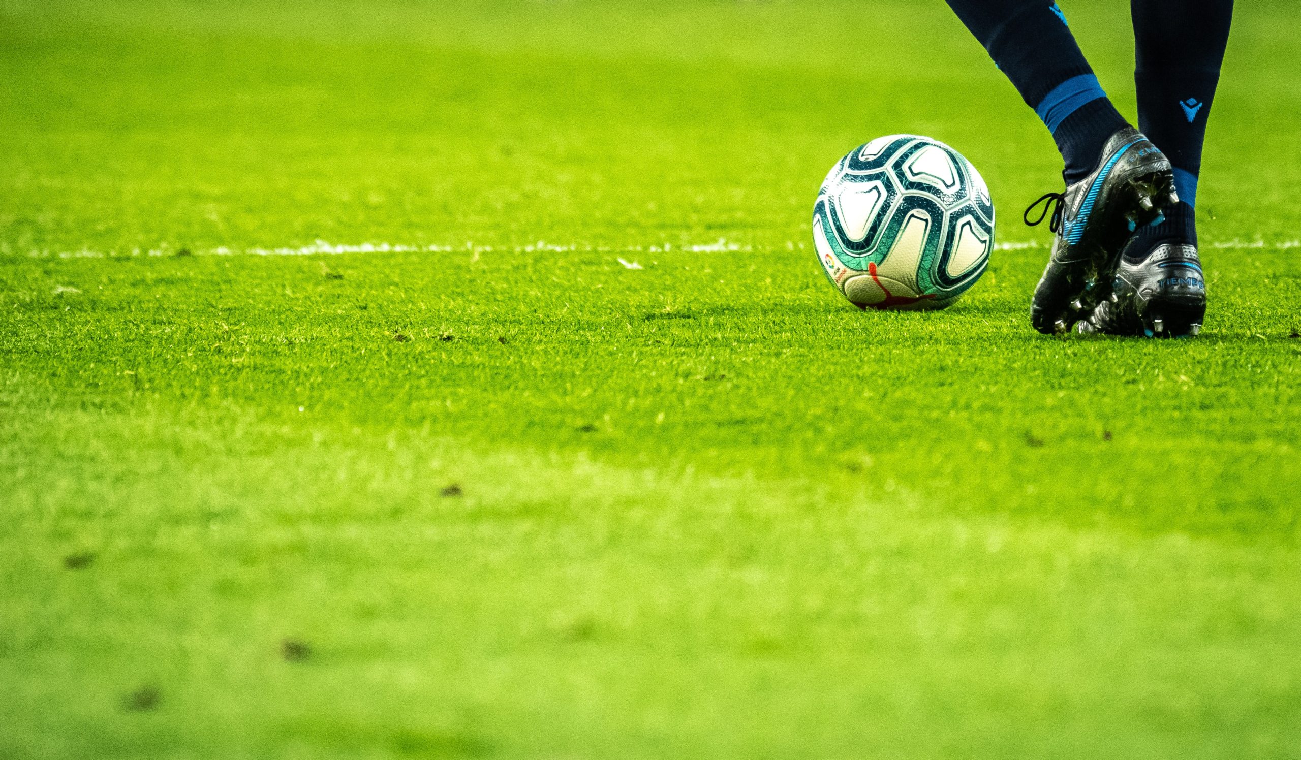 soccer ball on a soccer field
